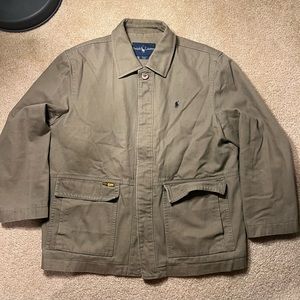 Army green heavy weight collared Polo jacket
